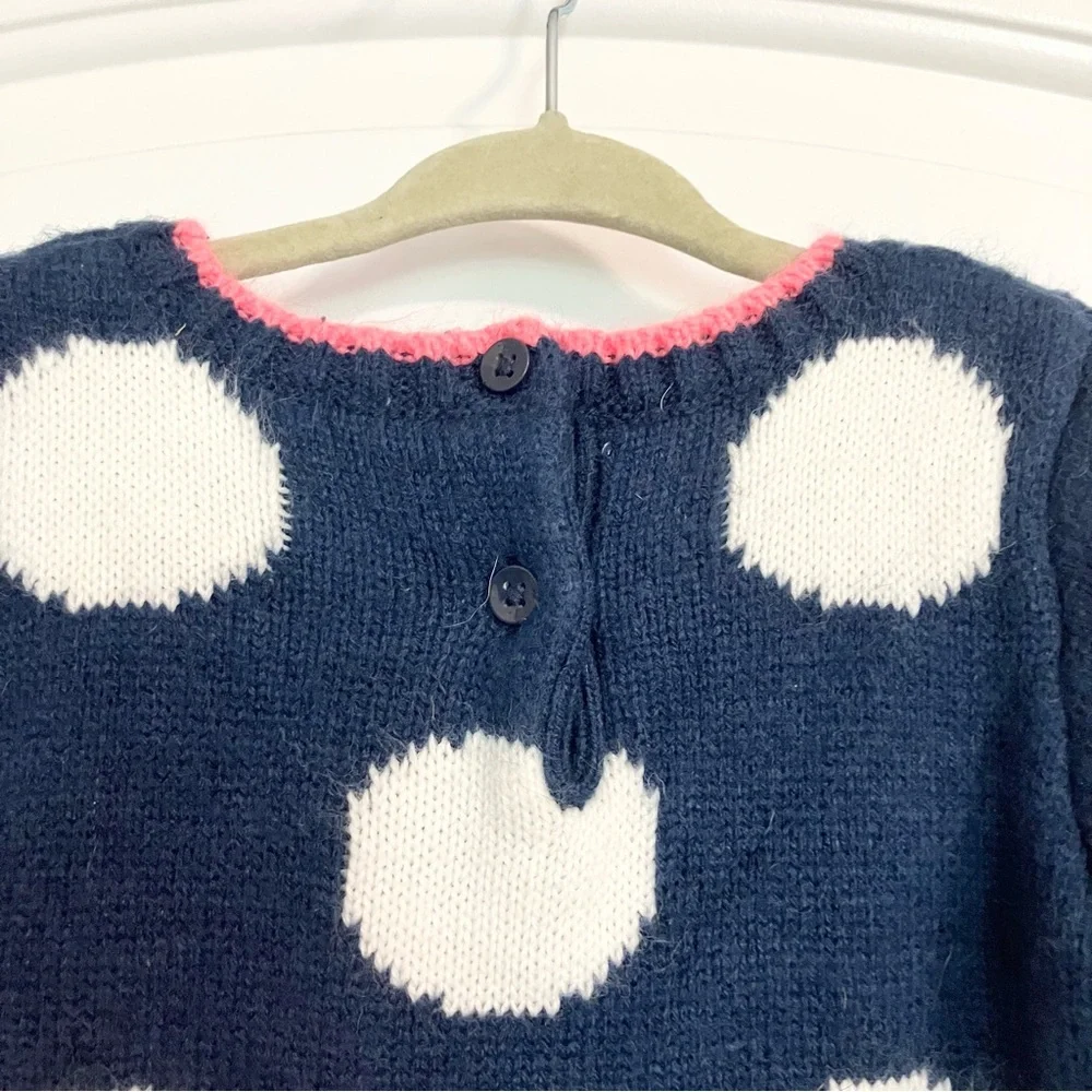 Gymboree Sweater Dress Bundle (2) Blue Polka Dot White Cable-Knit Girl’s Size 4T